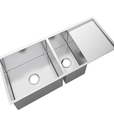 1160x460x230mm Chrome Stainless Steel 1 & 1/2 Bowl Kitchen Sink