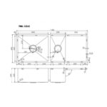 1160x460x230mm Chrome Stainless Steel 1 & 1/2 Bowl Kitchen Sink