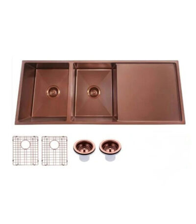 1160x460x230mm Copper Stainless Steel PVD Double Bowl Kitchen Sink
