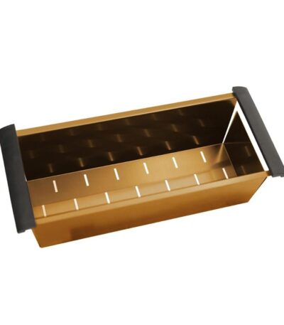 440x190x130mm Brushed Brass Stainless Kitchen Sink Colander