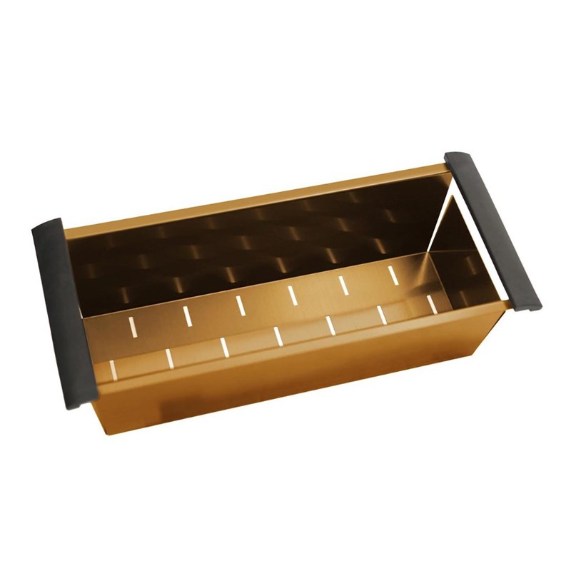 440x190x130mm Brushed Brass Stainless Kitchen Sink Colander 1 440x190x130mm Brushed Brass Stainless Kitchen Sink Colander