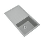 860x500mm Concrete Grey Carysil Granite Single Bowl Kitchen Sink