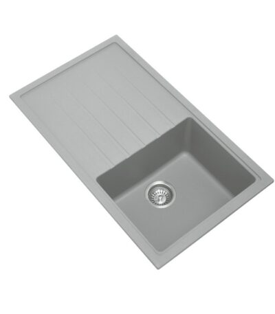 860x500mm Concrete Grey Carysil Granite Single Bowl Kitchen Sink