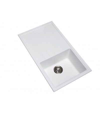1000x500mm White Carysil Granite Single Bowl Kitchen Sink