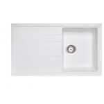 860x500mm White Carysil Granite Single Bowl Kitchen Sink