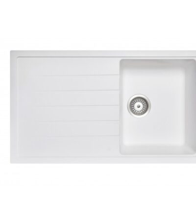 860x500mm White Carysil Granite Single Bowl Kitchen Sink
