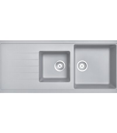 1160x500mm Concrete Grey Carysil Granite 1 & 1/2 Bowl Kitchen Sink