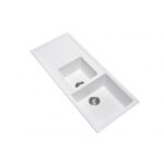 1160x500mm White Carysil Granite 1 & 1/2 Bowl Kitchen Sink
