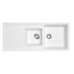 1160x500mm White Carysil Granite 1 & 1/2 Bowl Kitchen Sink