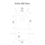 Black Carysil Waltz 400 Grainte Single Bowl Stone Kitchen Sink 400*500*200mm