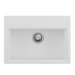 White Carysil Waltz 680 Granite Single Bowl Stone Kitchen Sink 680*500*220mm