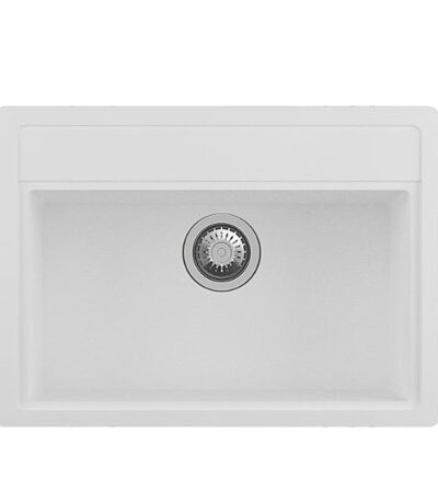 White Carysil Waltz 680 Granite Single Bowl Stone Kitchen Sink 680*500*220mm