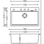 780x510x220mm White Carysil Granite Single Bowl Kitchen Sink