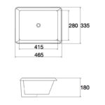 465x335x180mm Gloss White Undermount Basin
