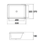 530x370x180mm Gloss White Undermount Basin