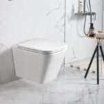 ENOX66 490*340*350mm Gloss White Rimless Flushing Wall Hung Pan