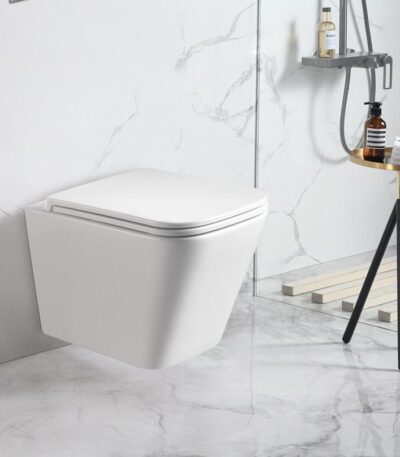 ENOX66 490*340*350mm Gloss White Rimless Flushing Wall Hung Pan
