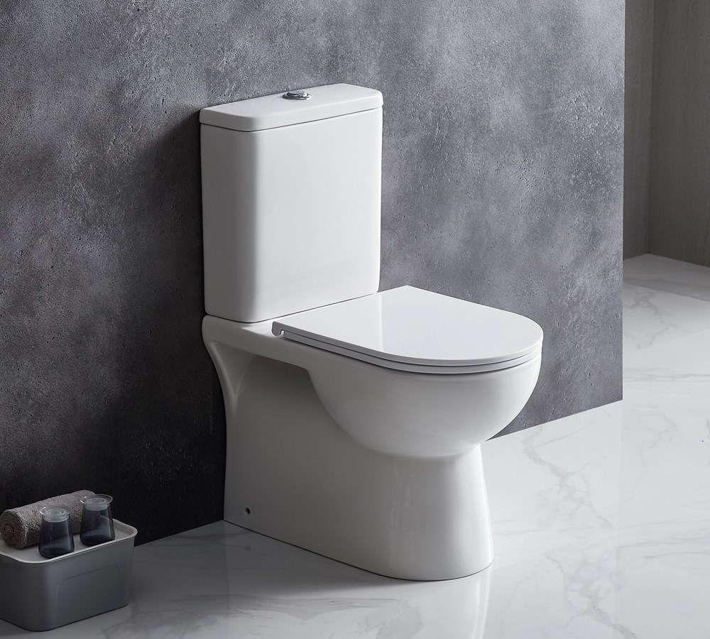 MOI 650*370*830mm Gloss White Rimless Flushing Back to Wall Two-piece Toilet Suite(Bottom Inlet) 1 MOI 650*370*830mm Gloss White Rimless Flushing Back to Wall Two-piece Toilet Suite(Bottom Inlet)