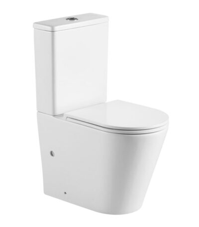 PANI 670*360*850mm Gloss White Rimless Flushing Back to Wall Two-piece Toilet Suite
