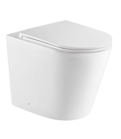 ZARA99 580*360*430mm Gloss White Rimless Flushing Wall Faced Floor Pan