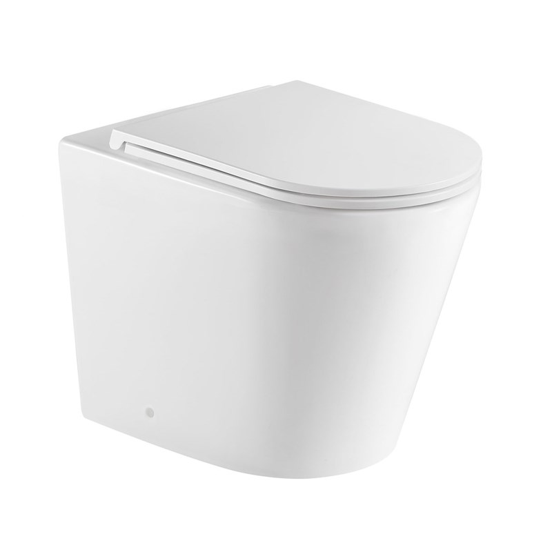 ZARA99 580*360*430mm Gloss White Rimless Flushing Wall Faced Floor Pan