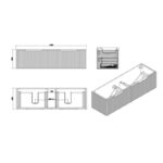 Vienna 1500mm Matt White Wall Hung Fluted Vanity (Single Bowl)