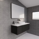 Vienna 1200mm Matt Black Wall Hung Fluted Vanity (Single Bowl)