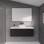 Vienna 1200mm Matt Black Wall Hung Fluted Vanity (Single Bowl)
