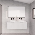 Vienna 1200mm Matt White Wall Hung Fluted Vanity (Double Bowls)