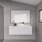 Vienna 1200mm Matt White Wall Hung Fluted Vanity (Single Bowl)