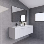Vienna 1500mm Matt White Wall Hung Fluted Vanity (Double Bowls)