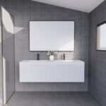 Vienna 1500mm Matt White Wall Hung Fluted Vanity (Double Bowls)