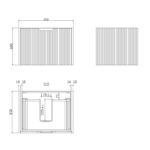 Vienna 600mm Matt White Wall Hung Fluted Vanity Cabinet