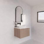 Vienna 600mm American Oak Wall Hung Fluted Vanity Cabinet