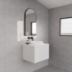 Vienna 600mm Matt White Wall Hung Fluted Vanity Cabinet