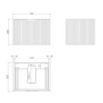 Vienna 600mm Matt Black Wall Hung Fluted Vanity Cabinet