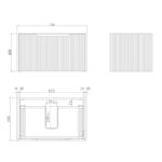 Vienna 750mm Matt Black Wall Hung Vanity
