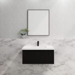 Vienna 900mm Matt Black Wall Hung Vanity