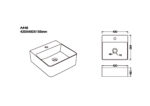 420x400x155mm Gloss White Wall Hung Basin