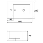 460x280x170mm Gloss White Wall Hung Basin