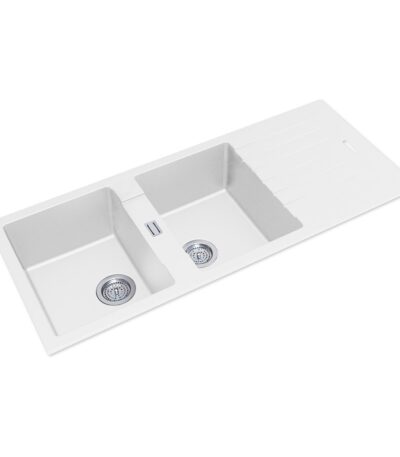 1160x500x200mm White Granite Double Bowl Kitchen Sink