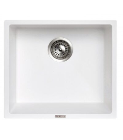 457x406mm White Carysil Granite Single Bowl Kitchen Sink