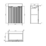 Vienna 450mm American Oak Wall Hung One Door Mini Vanity with Polymarble Top