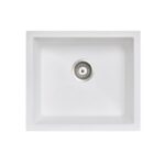 533x457mm White Carysil Granite Single Bowl Kitchen Sink