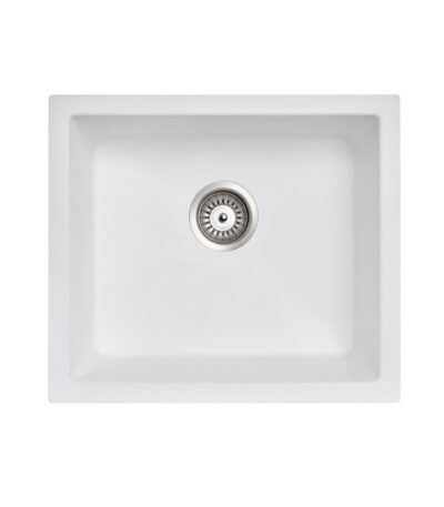 533x457mm White Carysil Granite Single Bowl Kitchen Sink