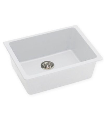 635x469x241mm White Granite Single Bowl Undermount Kitchen Sink
