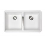 White Carysil CG2B3322 Double Bowl Stone Kitchen Sink 824*481*241mm