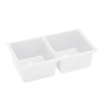 838x476x241mm White Granite Double Bowl Undermount Kitchen Sink