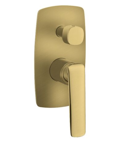 Bellino Brushed Yellow Gold Wall Mixer with Diverter
