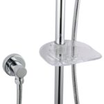 Chrome Shower Rail with Soap Dish